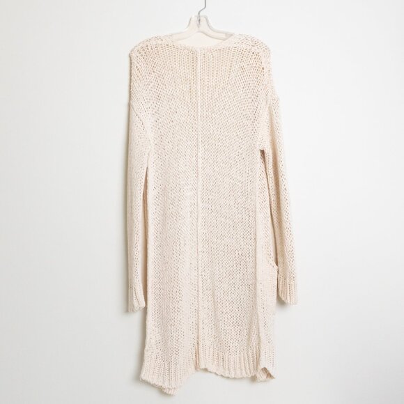 Free People Simply Sienna Cardigan Ivory Open Front Sweater Large - Picture 3 of 13